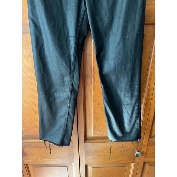 Abercrombie & Fitch Women's Ankle Straight High Rise Coated Jeans Black SZ 28/6 - Picture 5 of 9